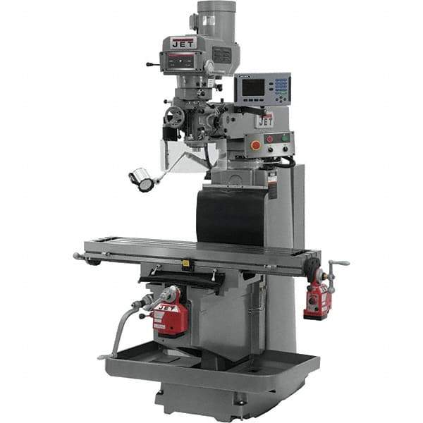 Jet - 54" Long x 12" Wide, 3 Phase Acu-Rite 200S CNC Milling Machine - Variable Speed Pulley Control, R8 Taper, 5 hp - Best Tool & Supply