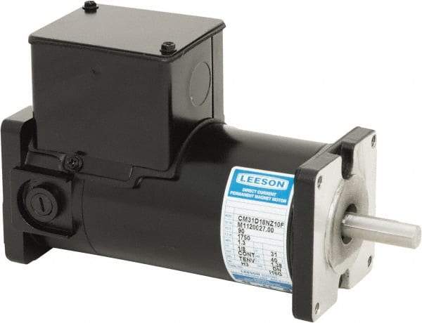 Leeson - 1/6 Max hp, 1,750 Max RPM, DC Electric AC DC Motor - 115 V Input, 31GS Frame, Square Flange Mount, TENV Enclosure - Best Tool & Supply