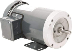 Leeson - 1 Max hp, 1,800 Max RPM, Premium Efficient Electric AC DC Motor - 230/460 V Input, Three Phase, 56C Frame, C-Face with Base Mount, TEFC Enclosure - Best Tool & Supply