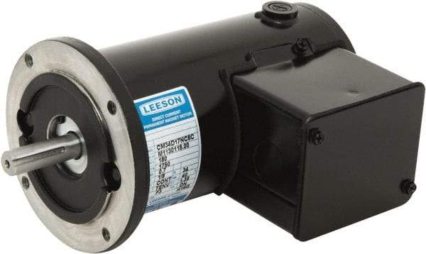 Leeson - 1/8 Max hp, 1,750 Max RPM, Permanent Magnet DC Motors Electric AC DC Motor - 230 V Input, 34D42CZ Frame, C-Face Mount, TENV Enclosure - Best Tool & Supply