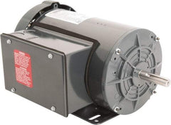 Leeson - 1-1/2 Max hp, 1,800 Max RPM, Capacitor Start Electric AC DC Motor - 115-208/230 V Input, Single Phase, 56H Frame, Rigid Base Mount, TEFC Enclosure - Best Tool & Supply