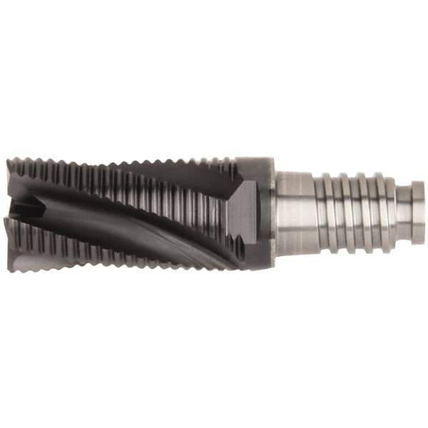 Kennametal - 3/4" Diam, 1-1/8" LOC, 4 Flute, 0.5mm Corner Chamfer End Mill Head - Solid Carbide, AlTiN Finish, Duo-Lock 20 Connection, Spiral Flute, 20° Helix, Centercutting - Best Tool & Supply