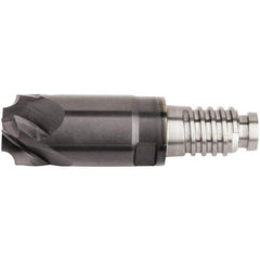 Kennametal - 10mm Diam, 1.5mm LOC, 4 Flute, 1.5mm Corner Radius End Mill Head - Solid Carbide, AlTiN Finish, Duo-Lock 10 Connection, Spiral Flute, 0° Helix - Best Tool & Supply