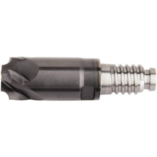 Kennametal - 16mm Diam, 3mm LOC, 6 Flute, 3mm Corner Radius End Mill Head - Solid Carbide, AlTiN Finish, Duo-Lock 16 Connection, Spiral Flute, 0° Helix - Best Tool & Supply