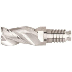 Kennametal - 20mm Diam, 30mm LOC, 3 Flute, 2mm Corner Radius End Mill Head - Solid Carbide, Uncoated, Duo-Lock 20 Connection, Spiral Flute, 38° Helix, Centercutting - Best Tool & Supply