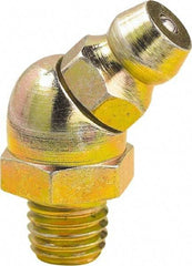 lumax - 45° Head Angle, 1/4-28 Taper Steel Taper Thread Grease Fitting - Zinc Plated Finish - Best Tool & Supply