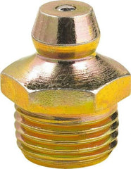 lumax - 0° Head Angle, 1/8 PTF Steel Taper Thread Grease Fitting - Zinc Plated Finish - Best Tool & Supply