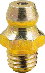 lumax - 0° Head Angle, M6x1 Metric Steel Taper Thread Grease Fitting - Zinc Plated Finish - Best Tool & Supply