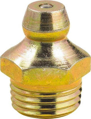 lumax - 0° Head Angle, M10x1 Metric Steel Taper Thread Grease Fitting - Zinc Plated Finish - Best Tool & Supply