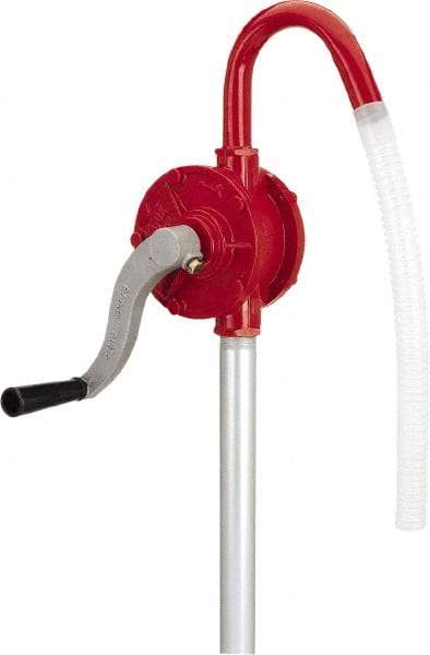 lumax - Oil Lubrication 0.08 Gal/Turn Flow Aluminum & Steel Rotary Hand Pump - For 15 to 55 Gal Container - Best Tool & Supply