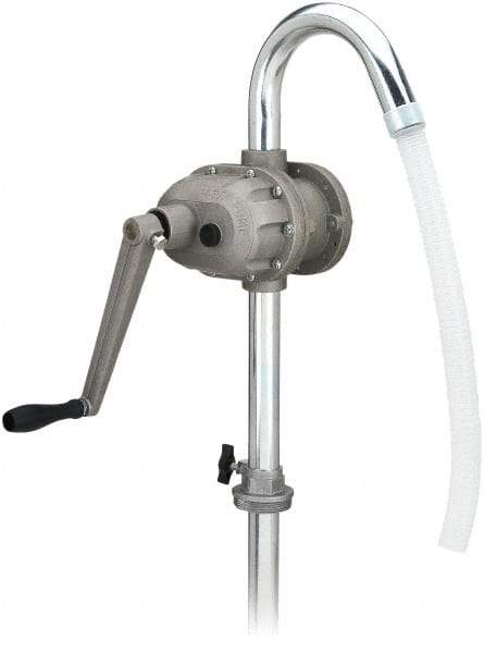 lumax - Oil Lubrication 0.25 Gal/Turn Flow Aluminum & Steel Rotary Hand Pump - For 15 to 55 Gal Container - Best Tool & Supply