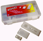 Wedgies Shim Assortment - Mix of flex and ridgid / 16 mini; 6 large; 15 standard - Polypropylene & Vinyl - Best Tool & Supply