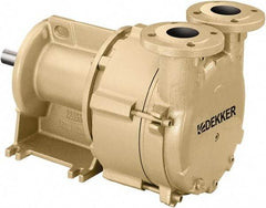 DEKKER Vacuum Technologies - 29 Hg Max, 1" FNPT Inlet & Discharge, Single Stage Liquid Ring Vaccum Pump - 35 CFM, 3 hp, Cast Iron Housing, 316 Stainless Steel Impeller, 3,500 RPM, 230/460 Volts - Best Tool & Supply