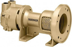 DEKKER Vacuum Technologies - 29 Hg Max, 1-1/2" ANSI 150# RF Flanged Inlet & Discharge, Single Stage Liquid Ring Vaccum Pump - 75 CFM, 5 hp, Cast Iron Housing, 316 Stainless Steel Impeller, 1,750 RPM, 230/460 Volts - Best Tool & Supply