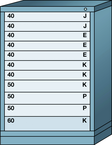 Counter-Standard Cabinet - 11 Drawers - 30 x 28-1/4 x 44-1/4" - Multiple Drawer Access - Best Tool & Supply