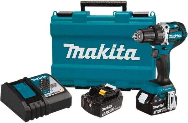 Makita - 18 Volt 1/2" Chuck Pistol Grip Handle Cordless Drill - 0-2000 RPM, Reversible, 2 Lithium-Ion Batteries Included - Best Tool & Supply