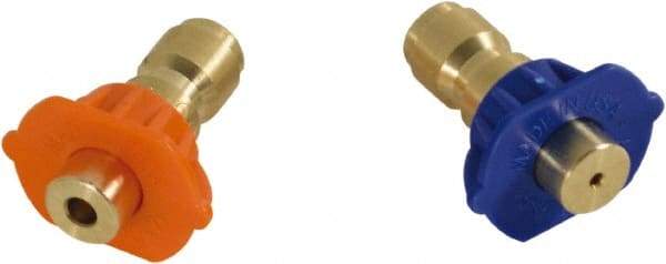 Simpson - 5,000 psi Fixed, Metal, Second Story Pressure Washer Nozzle - 0.156" Orificie Diam, 1/4" Thread, Male, Orange & Blue - Best Tool & Supply