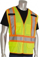 PIP - Size 2XL High Visibility Yellow Mesh Breakaway Vest - Hook & Loop Closure, 5 Pockets, Polyester - Best Tool & Supply