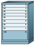 44.25 x 28.25 x 30'' (9 Drawers) - Pre-Engineered Modular Drawer Cabinet Counter Height (180 Compartments) - Best Tool & Supply