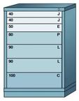 44.25 x 28.25 x 30'' (7 Drawers) - Pre-Engineered Modular Drawer Cabinet Counter Height (137 Compartments) - Best Tool & Supply