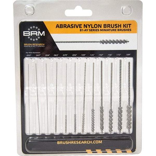 Brush Research Mfg. - 0.032" to 0.189" Bore Diam, 60 Grit, Nylon with Abrasive Grain Flexible Hone - Coarse/Medium, 3" OAL - Best Tool & Supply