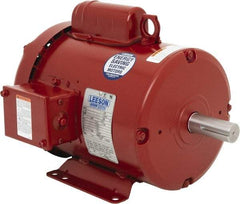 Leeson - 2 Max hp, 1,800 Max RPM, Electric AC DC Motor - 115/208-230 V Input, Single Phase, 182T Frame, 1-1/8" Shaft Diam, Rigid Base Mount, TEFC Enclosure - Best Tool & Supply