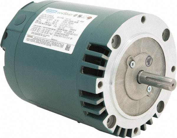 Leeson - 3/4 Max hp, 1,800 Max RPM, Premium Efficient Electric AC DC Motor - 230/460 V Input, Three Phase, 56C Frame, 5/8" Shaft Diam, C-Face Mount, ODP Enclosure - Best Tool & Supply