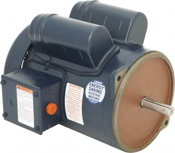 Leeson - 1 Max hp, 1,800 Max RPM, Feed-Auger Drive Electric AC DC Motor - 115/230 V Input, Single Phase, 56YZ Frame, 5/8" Shaft Diam, Special Mount, TEFC Enclosure - Best Tool & Supply