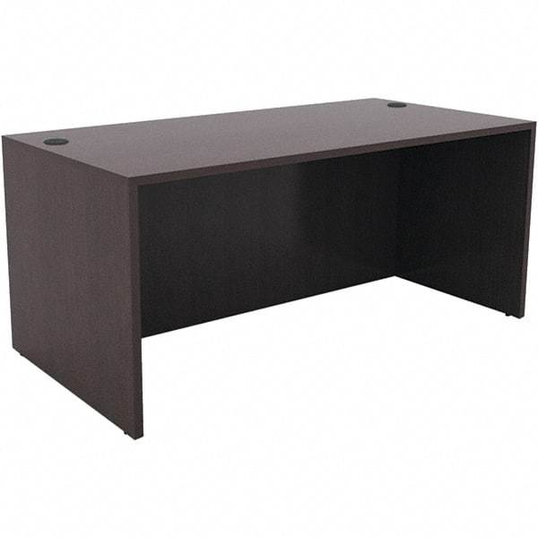 ALERA - Woodgrain Laminate Straight Front Desk - 59-1/8" Wide x 29-1/2" Deep x 29-5/8" High, Espresso - Best Tool & Supply