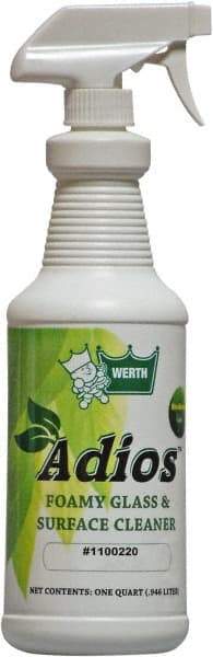 Werth Sanitary Supply - 32 oz Bottle Coconut Breeze Glass Cleaner - Use on Glass, Mirrors, Fiberglass, Stainless Steel, Polished Metal, Plastic, Chrome, Linoleum - Best Tool & Supply