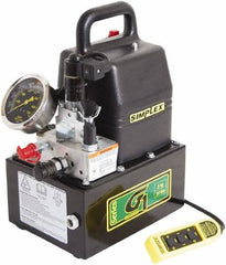 TK Simplex - 10,000 psi Electric Hydraulic Pump & Jack - 1 Gal Oil Capacity, 4-Way, 3 Position Valve, Use with Single Acting Cylinders, Advance, Hold & Retract - Best Tool & Supply