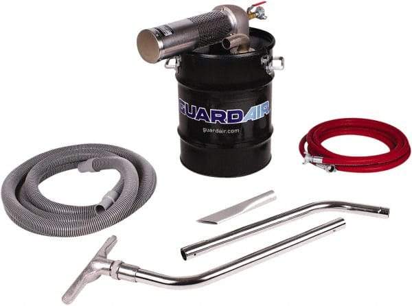 Guardair - 10 Gal Steel Tank, Air Powered Wet/Dry Vacuum - 10 Peak hp, 20' Hose Fitting, Cordless, Cartridge Filter - Best Tool & Supply