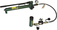 TK Simplex - Manual Pump & Cylinder Sets Load Capacity (Ton): 10 Includes: Cylinder; 2-Speed Pump; 6' Hose; Calibrated Gauge w/Gauge Adaptor - Best Tool & Supply