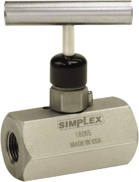 TK Simplex - 3/8 Inlet Steel Hydraulic Control Valve - 3/8 Thread, 10,000 psi, 1.26" Wide x 2-1/2" Long, 0.44 CV Rate - Best Tool & Supply