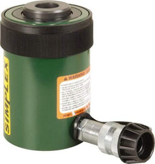 TK Simplex - 2" Stroke, 20 Ton Portable Hydraulic Hollow Hole Cylinder - 4.73 Sq In Effective Area, 9.46 Cu In Oil Capacity, 6.42 to 8.42" High, 2-1/8" Plunger Diam, 10,000 Max psi - Best Tool & Supply