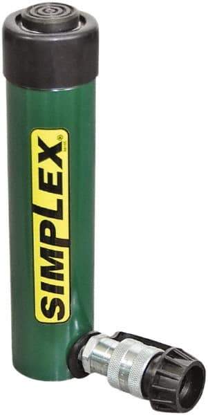 TK Simplex - 2-1/8" Stroke, 15 Ton Portable Hydraulic Single Acting Cylinder - 3.14 Sq In Effective Area, 6.28 Cu In Oil Capacity, 5.83 to 7.96" High, 1.63" Cyl Bore Diam, 2" Plunger Diam, 10,000 Max psi - Best Tool & Supply