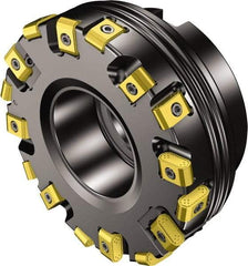 Sandvik Coromant - 101.6mm Cut Diam, 38.1mm Arbor Hole, 0.9mm Max Depth of Cut, 25° Indexable Chamfer & Angle Face Mill - 6 Inserts, 425N-1707 Insert, 425N-1707 Cut, Series CoroMill 425 - Best Tool & Supply