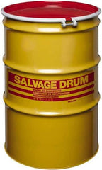 Made in USA - 85 Gallon Cylindrical Carbon Steel Open Head Drum - 37" High x 26" Diam - Best Tool & Supply