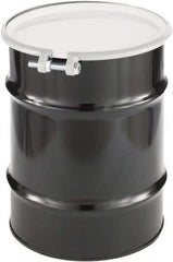 Made in USA - 10 Gallon Cylindrical Carbon Steel Open Head Drum - 17" High x 14" Diam - Best Tool & Supply