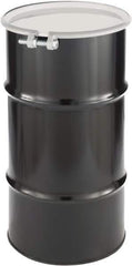 Made in USA - 16 Gallon Cylindrical Carbon Steel Open Head Drum - 27" High x 14" Diam - Best Tool & Supply