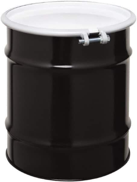 Made in USA - 20 Gallon Cylindrical Carbon Steel Open Head Drum - 19-1/4" High x 18-1/4" Diam - Best Tool & Supply