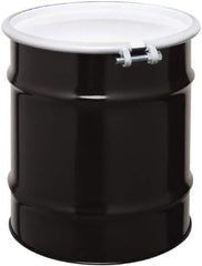 Made in USA - 20 Gallon Cylindrical Carbon Steel Open Head Drum - 19-1/4" High x 18-1/4" Diam - Best Tool & Supply