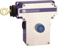 Telemecanique Sensors - 10 Amp, NO/NC Configuration, Left Hand Operation, Rope Operated Limit Switch - Pushbutton Reset, Cable Pull, 300 VAC/VDC - Best Tool & Supply