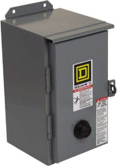 Square D - 110 Coil VAC at 50 Hz, 120 Coil VAC at 60 Hz, 27 Amp, NEMA Size 1, Nonreversible Enclosed Enclosure NEMA Motor Starter - 2 hp at 1 Phase, 12 Enclosure Rating - Best Tool & Supply