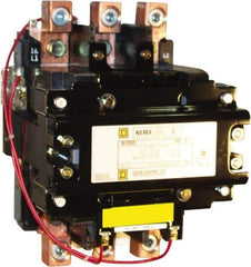 Square D - 2 Pole, 440 Coil VAC at 50 Hz and 480 Coil VAC at 60 Hz, 270 Amp NEMA Contactor - Open Enclosure, 50 Hz at 440 VAC and 60 Hz at 480 VAC - Best Tool & Supply