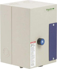 Schneider Electric - 9 Amp, 24 Coil VAC, Nonreversible Enclosed IEC Motor Starter - 1 Phase Hp: 0.3 at 120 VAC, 1 at 240 VAC, 3 Phase Hp: 2 at 208 VAC, 2 at 230 VAC, 5 at 460 VAC, 7.5 at 575 VAC - Best Tool & Supply