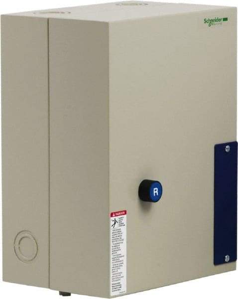 Schneider Electric - 3 Pole, 50 Amp, 120 Coil VAC, Nonreversible Enclosed IEC Motor Starter - 1 Phase Hp: 3 at 120 VAC, 7.5 at 240 VAC, 3 Phase Hp: 15 at 208 VAC, 15 at 230 VAC, 40 at 460 VAC, 40 at 575 VAC - Best Tool & Supply