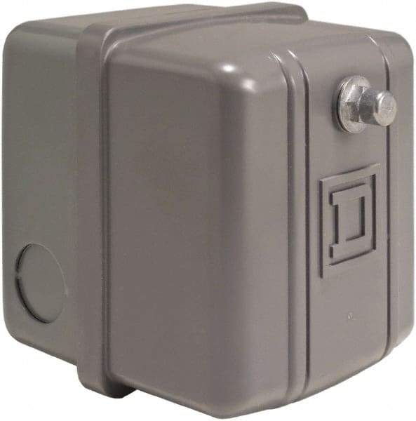 Square D - 1 NEMA Rated, DP, 5 to 10 psi, Electromechanical Pressure and Level Switch - Adjustable Pressure, 460/575 VAC, 1/4 Inch Connector, Screw Terminal, For Use with Air Compressors, Power Circuits, Water Pumps - Best Tool & Supply