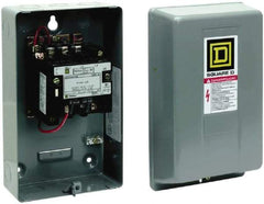 Square D - 2 Pole, 110 Coil VAC at 50 Hz and 120 Coil VAC at 60 Hz, 18 Amp NEMA Contactor - NEMA 1 Enclosure, 50 Hz at 110 VAC and 60 Hz at 120 VAC - Best Tool & Supply