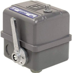 Square D - 1, 7, 9 and 3R NEMA Rated, 80 to 100 psi, Electromechanical Pressure and Level Switch - Adjustable Pressure, 575 VAC, L1-T1, L2-T2 Terminal, For Use with Square D Pumptrol - Best Tool & Supply